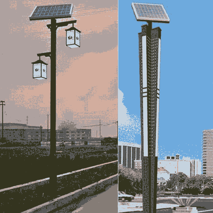 4米庭院用太陽(yáng)能路燈，鋰電池LED光源